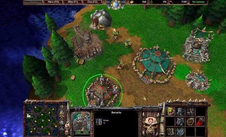 một ván chơi Warcraft 3 đang diễn ra 